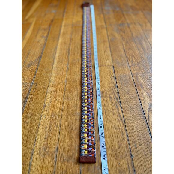 Colorful Fabric Belt w/Leather Trim Womens sz S - Picture 10 of 10